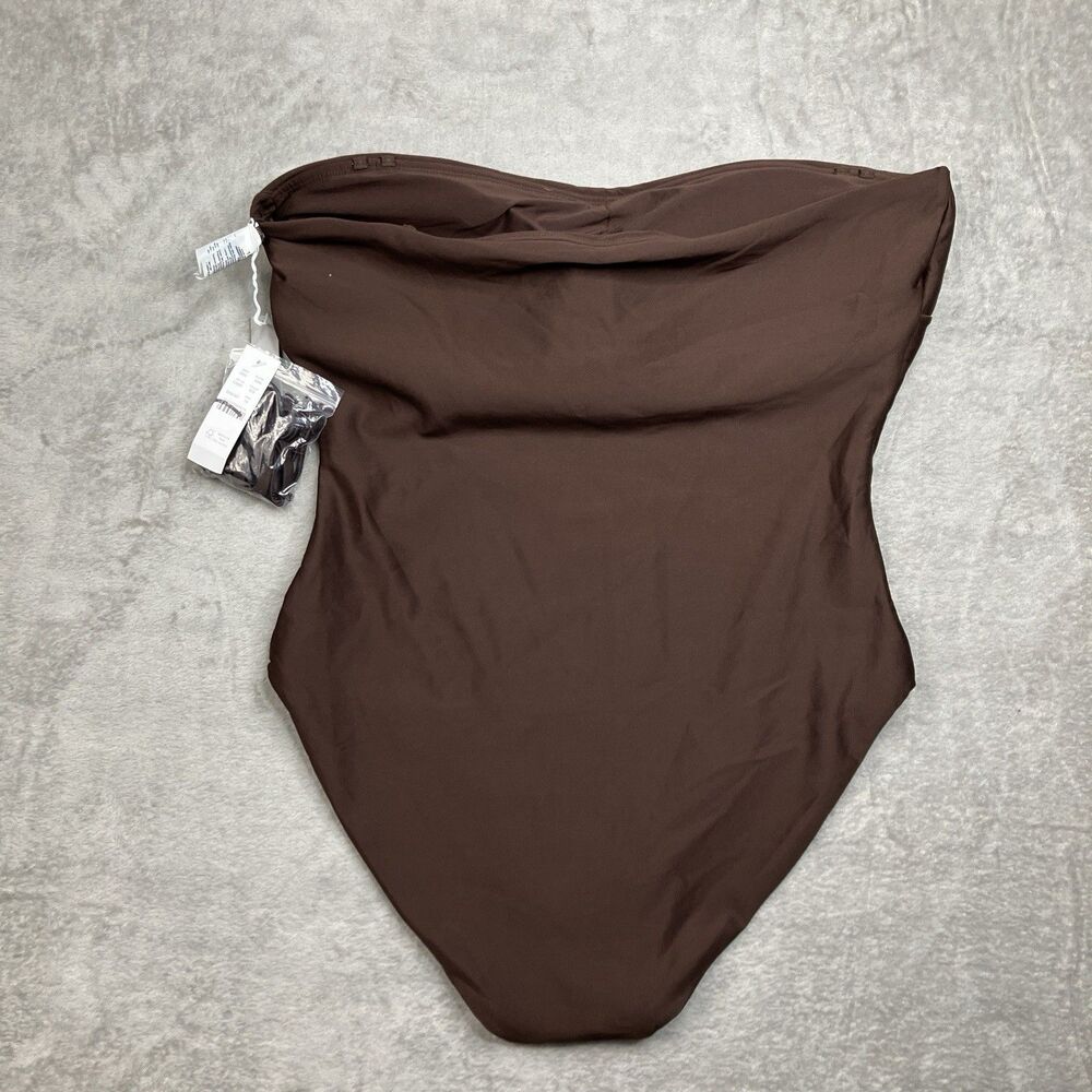 J.Crew Gemma‎ One Piece Swimsuit 18 Brown Classic Sculpt Convertible Strapless - Picture 5 of 8